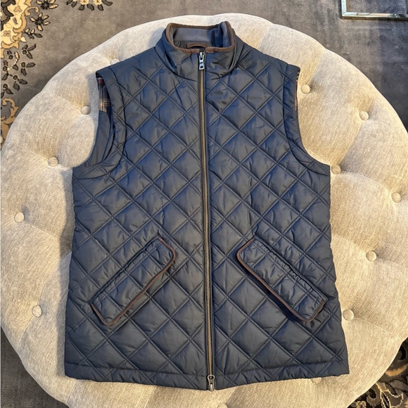 Brooks Brothers Other - Brooks Brothers Blue Quilted Vest with Stand-Up Collar